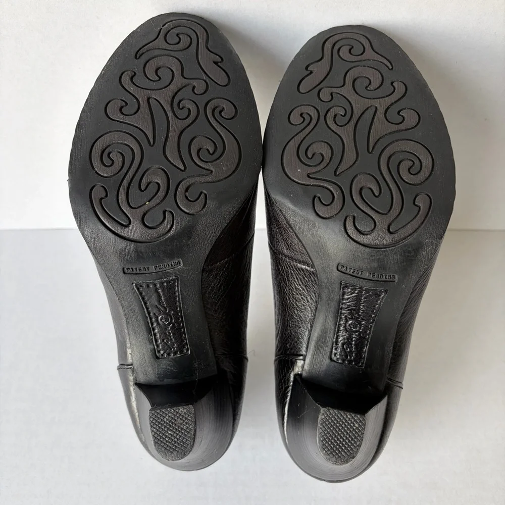 Born Crown Black Leather 3‎ Inch Heels Granny Witchy Academia Women’s 8